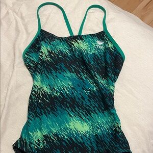 TYR Women's Green and Black One Piece Swimsuit